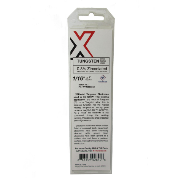 Picture of WTZIRC8040 XTRweld 0.8% Zirconiated Tungsten Electrode, 0.040, White, 10 Piece