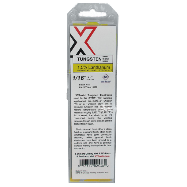 Picture of WTLAN15187 XTRweld 1.5% Lanthanated Tungsten Electrode, 3/16, Gold, 5 Piece