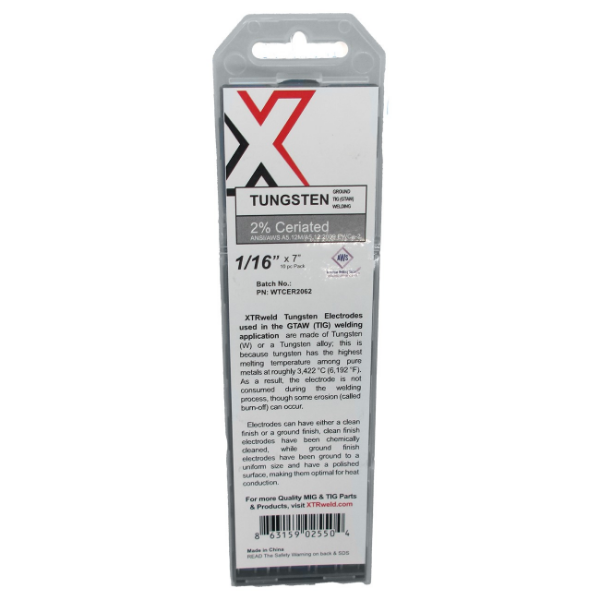 Picture of WTCER2250 XTRweld 2% Ceriated Tungsten Electrode, 1/4, Gray, 5 Piece, 7 Inch L