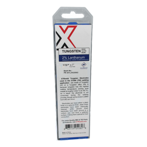 Picture of WTLAN20040 XTRweld 2.0% Lanthanated Tungsten Electrode, 0.040, Blue, 10 Piece