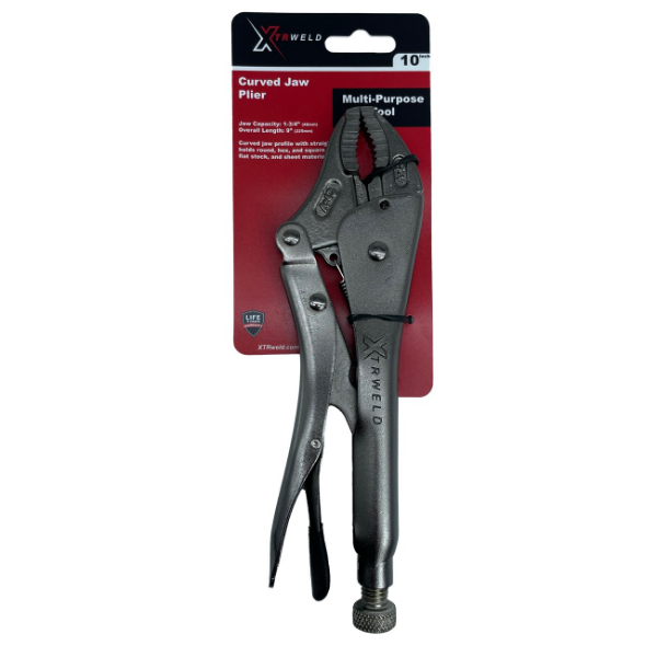 Picture of TPLCJ10 XTRweld Curved-Jaw Locking Pliers 10" Steel Black Nickel Chrome