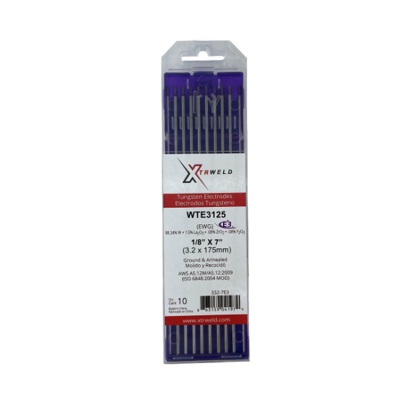 Picture of WTE3125 XTRweld Tungsten Electrode, Ground, E3 (Purple), 1/8" x 7", 10 pc